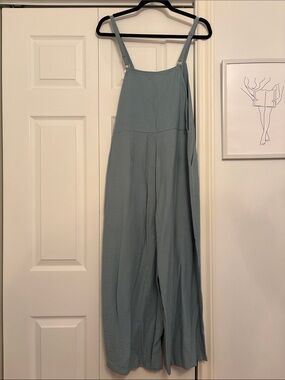 Sage Green Wide-Leg Strappy Jumpsuit